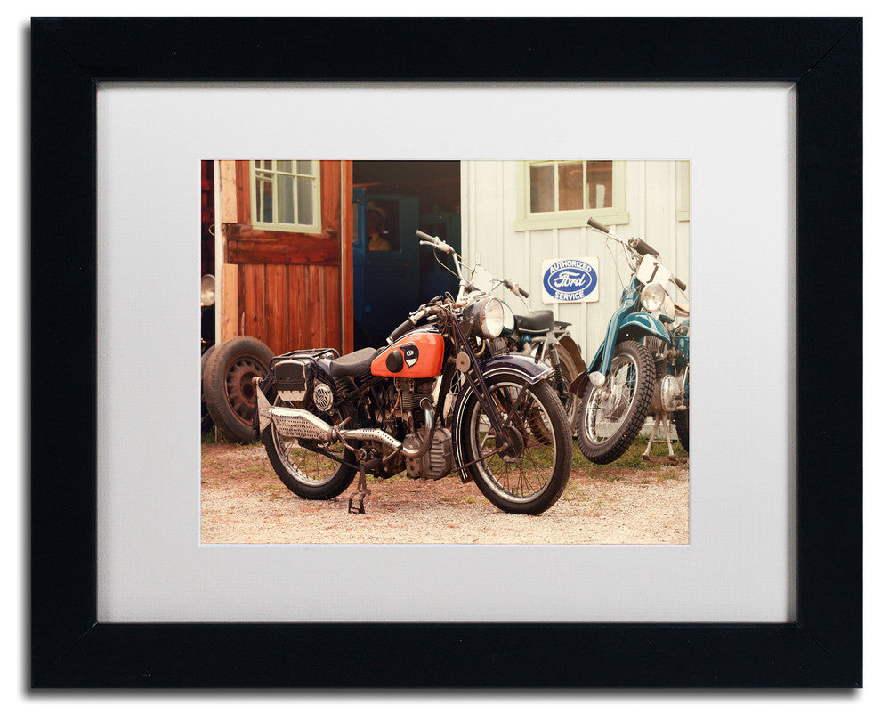 Jason Shaffer 'Old Garage' Matted Framed Art, Black Frame, White Mat, 14x11