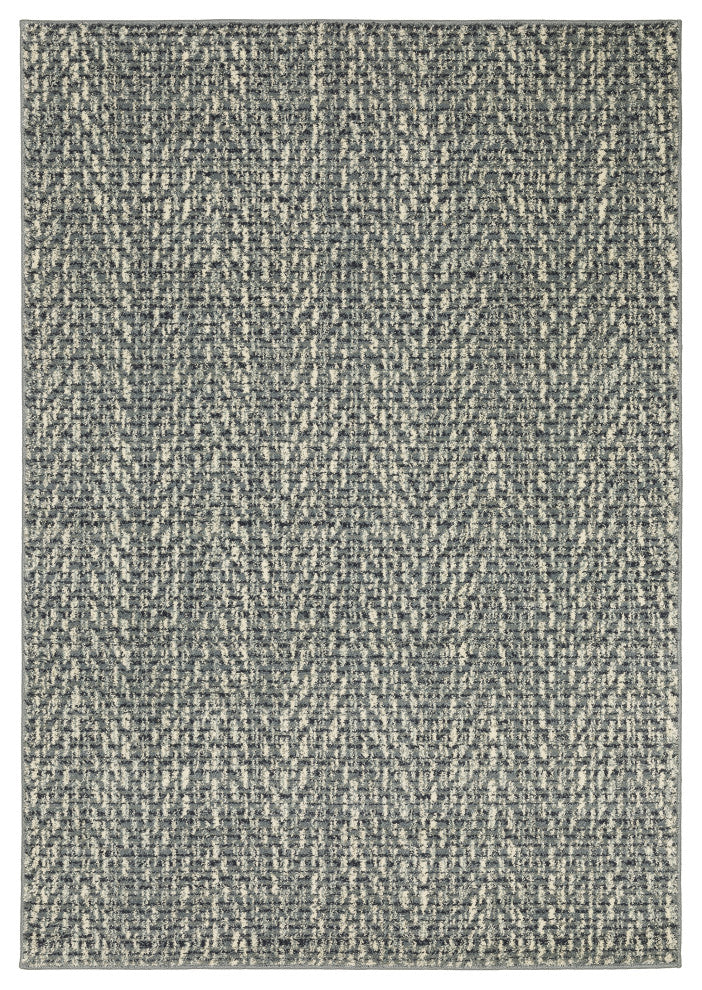 Sarasota Chevron Tweed Indoor Area Rug, Blue, 9'10" x 12'10"