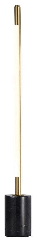 LED Table Lamp, Brass With Black Base