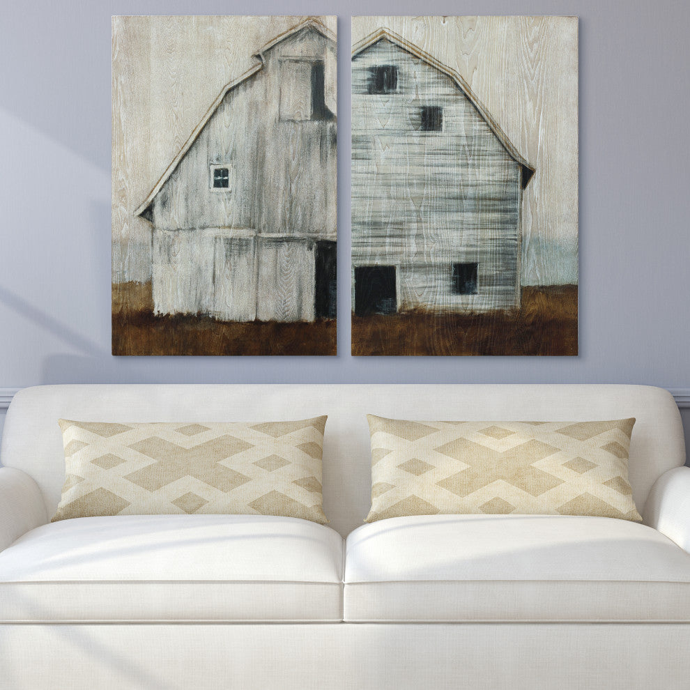 Abandoned Barn Diptych Wall Art Fine Giclee Printed on Hand Finished Ash Wood