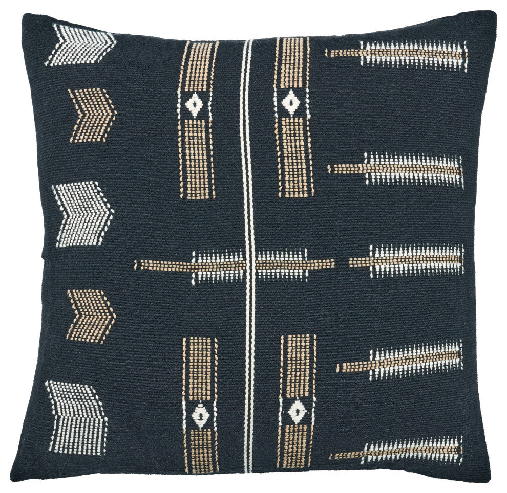 Jaipur Living Longkhum Tribal Black/Tan Poly Fill Pillow 18" Square