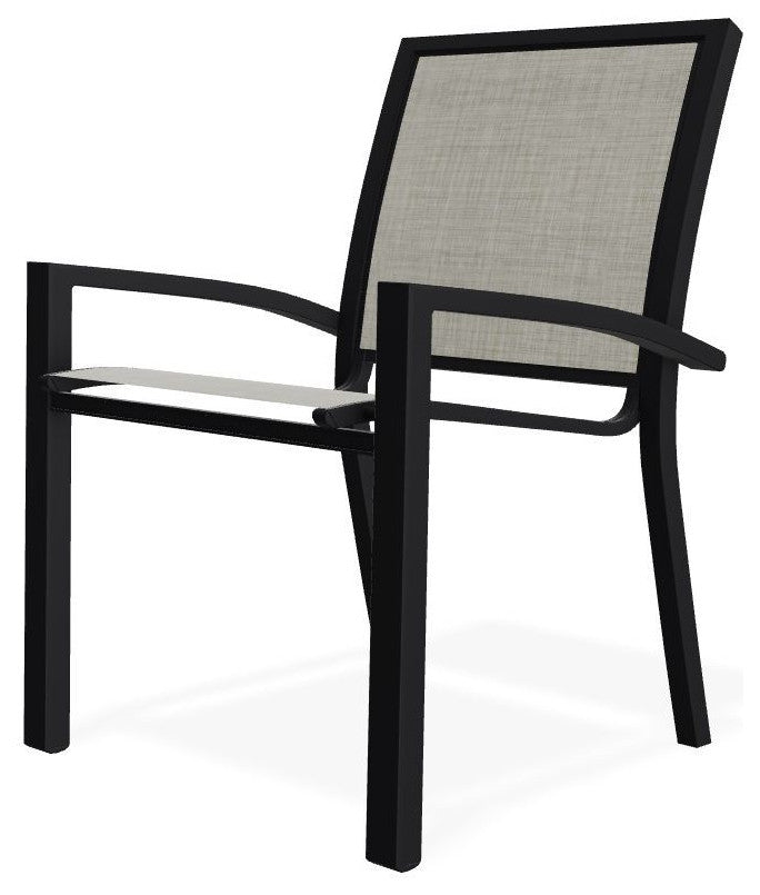 Kendall Sling Stackable Outdoor Dining Chair, Ella/Black