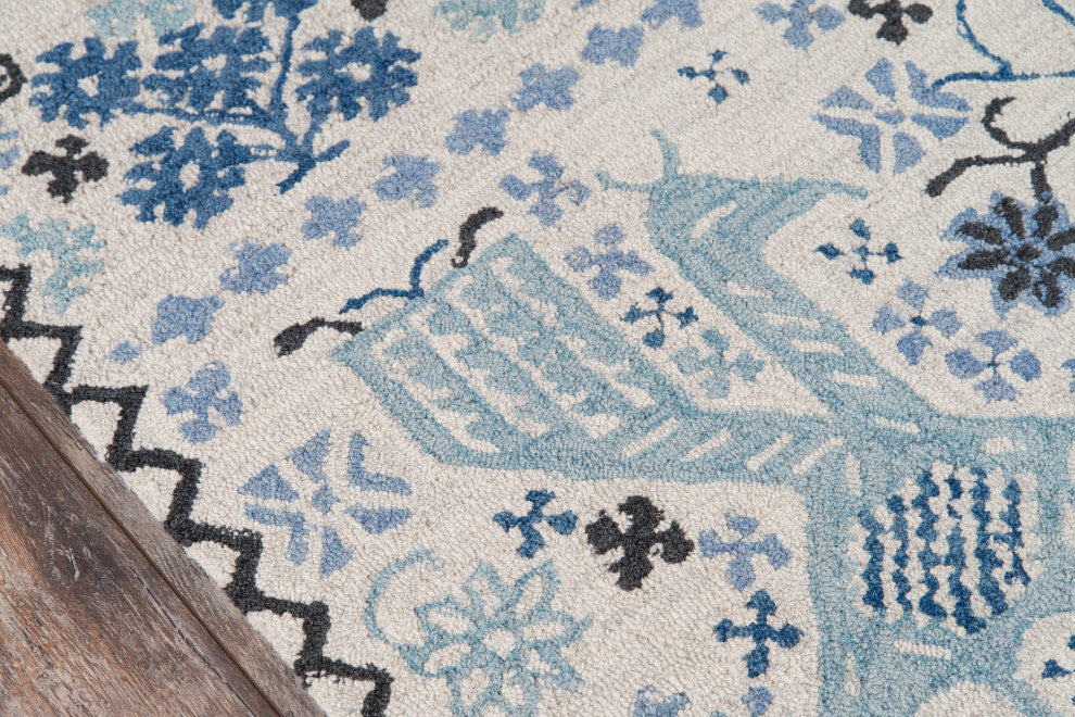 Momeni Tahoe Wool Hand Tufted Blue Area Rug, 7'6"x9'6"