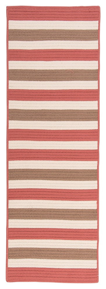 Stripe It TR99 Terracotta Indoor/Outdoor Area Rug, Rectangular 5'x8'