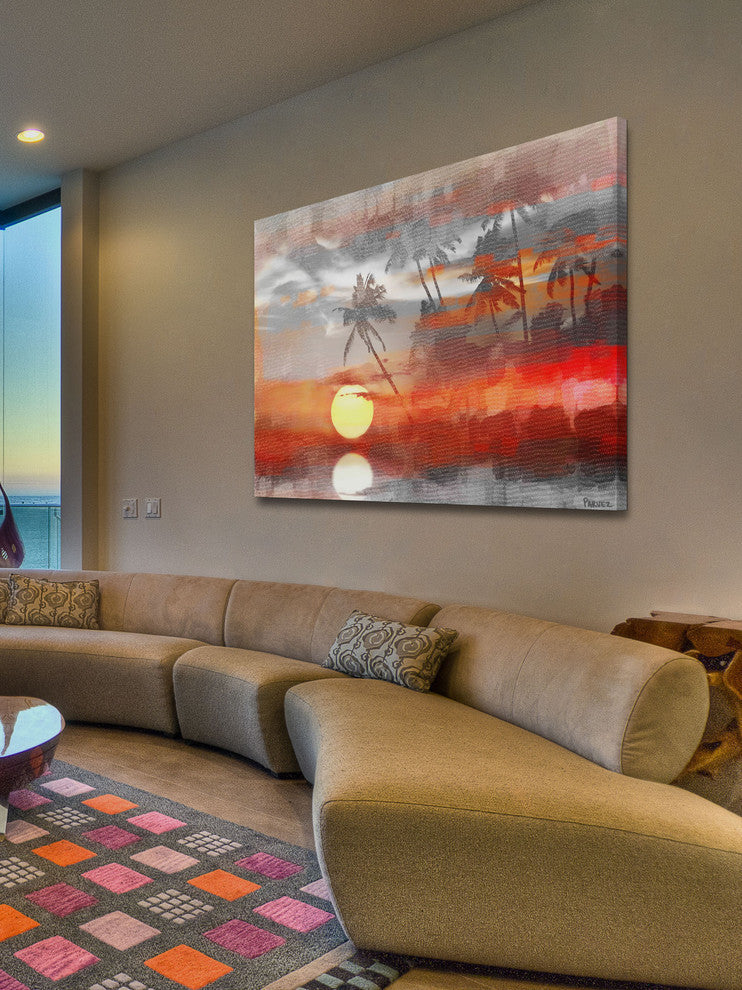 "Reflective Sun" Print on Canvas, 30"x20"