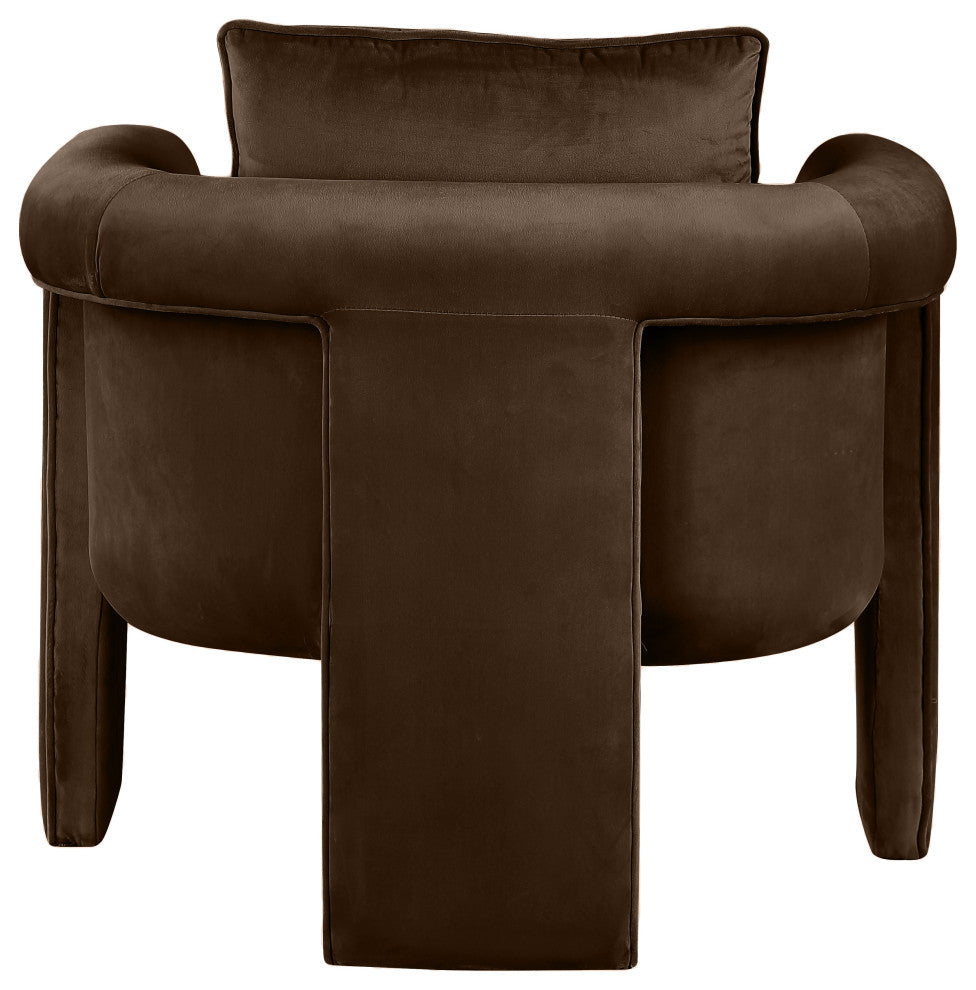 Sloan Velvet Accent Chair, Brown
