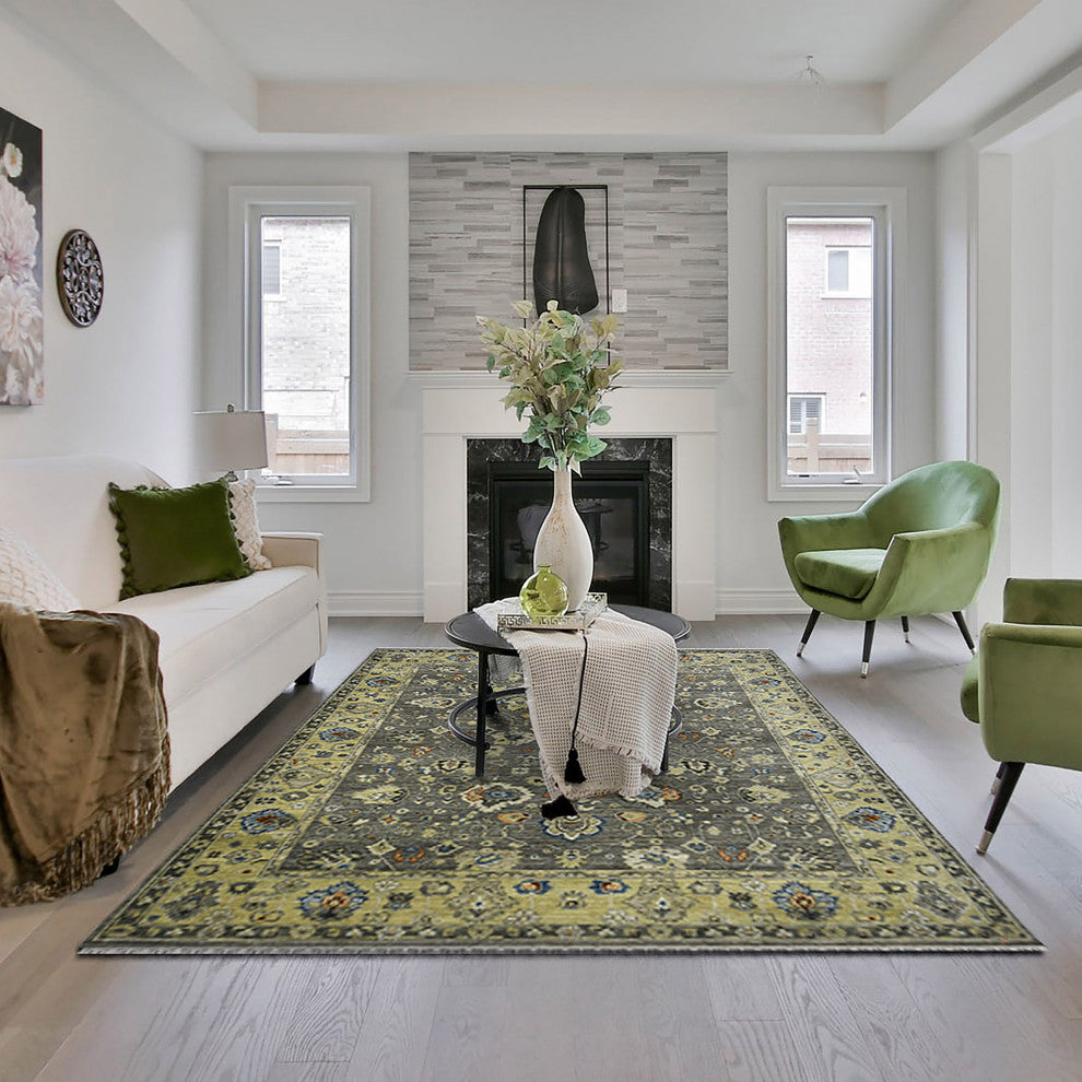 Amer Rugs Nuit Arabe Seka NUI-46 Taupe Hand-knotted - 10' X 14' Rectangle