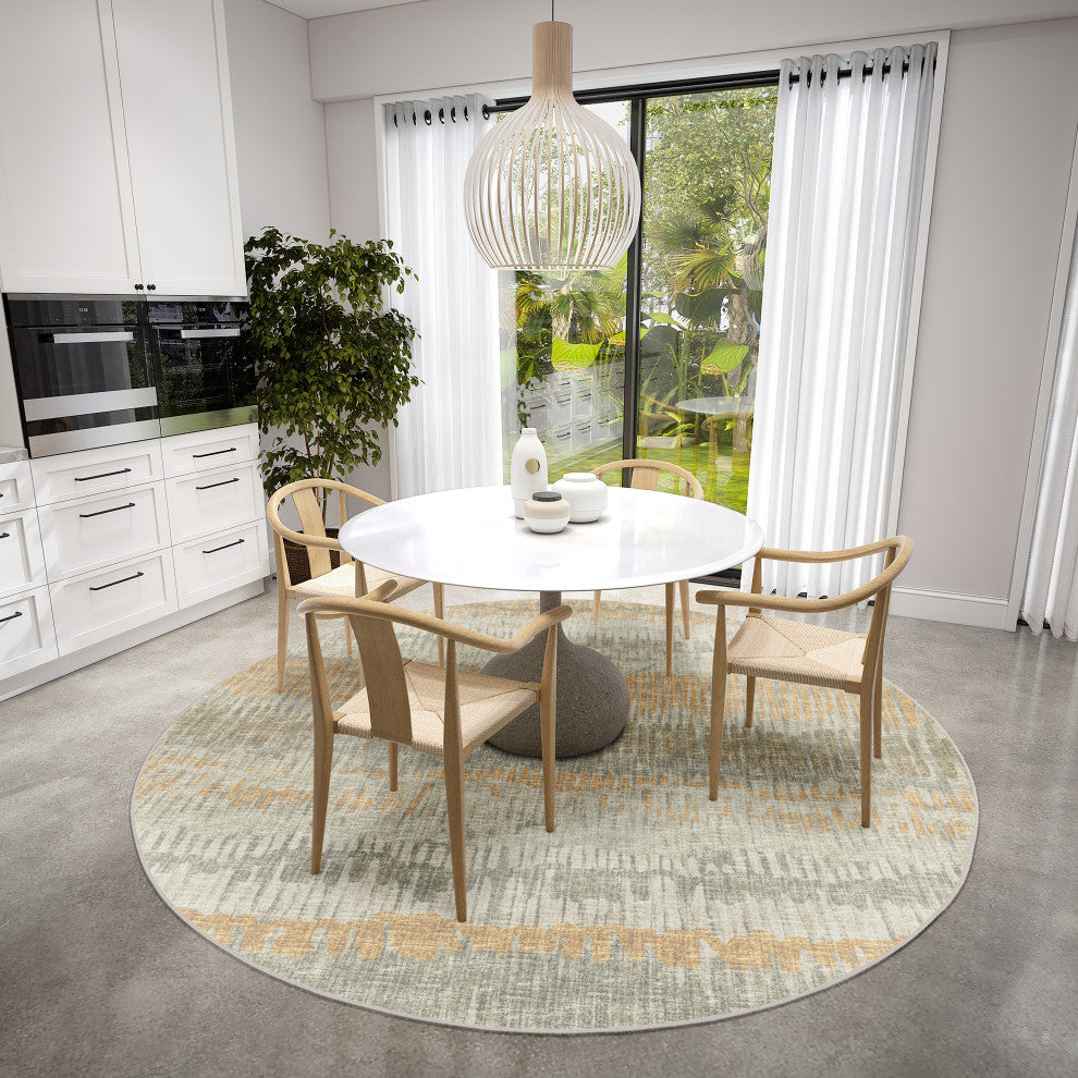 Dalyn Winslow WL4 Khaki 4'x4' Round Rug