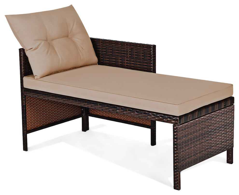 Costway 3 PCS Outdoor Rattan Furniture Sofa Set Lounge Cushion Patio Garden New