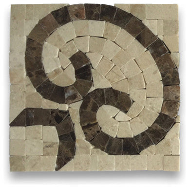 Marble Mosaic Border Bathroom Decorative Tile Vine Crema 4x4 Polished, 1 piece