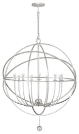 Crystorama Solaris 9 Light Chandelier, Olde Silver