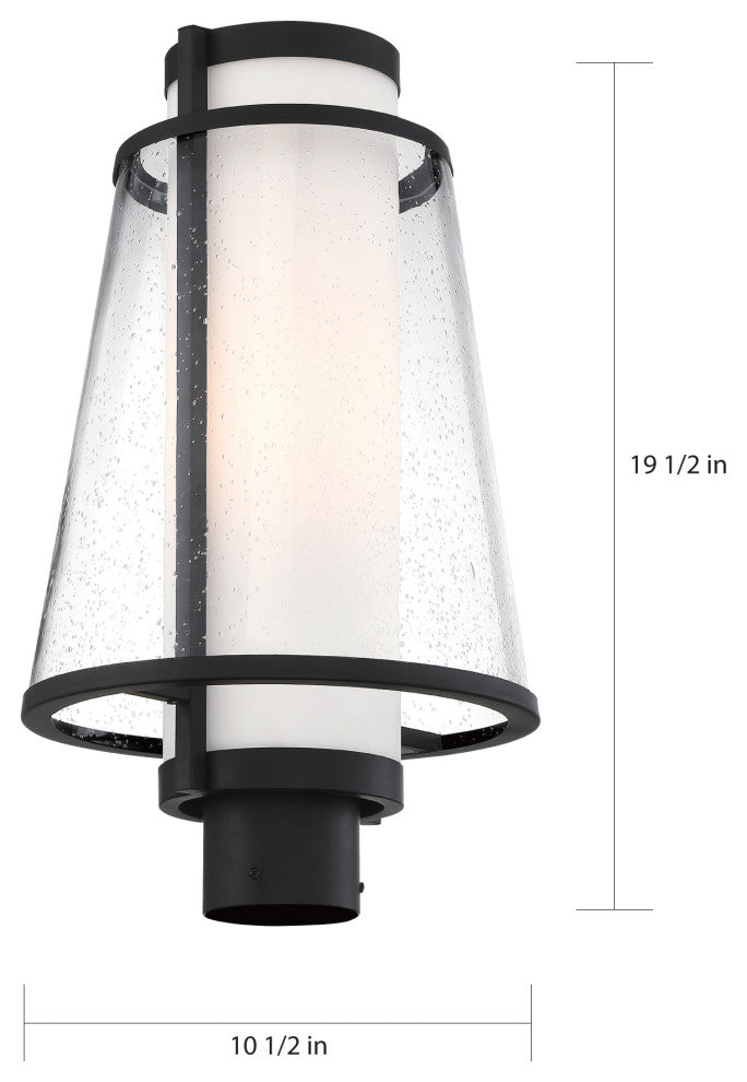 Nuvo Anau 1-Light Incandescent Matte Black Glass Wall Mount