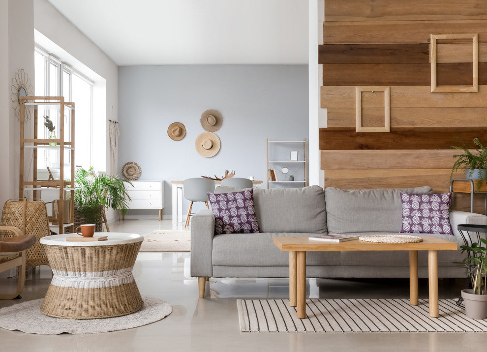 18x18" Pineapple Pattern Nautical Decorative Indoor Pillow, Dusty Purple