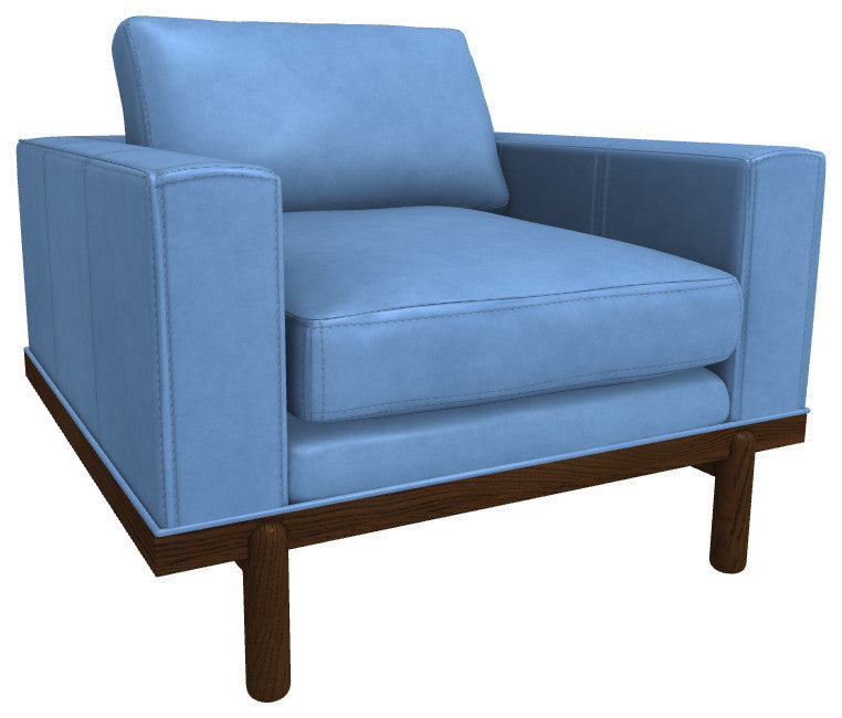 Cantor Leather Chair, Finish Shown: Pumpernickel, Leather Shown: Indigo Mist