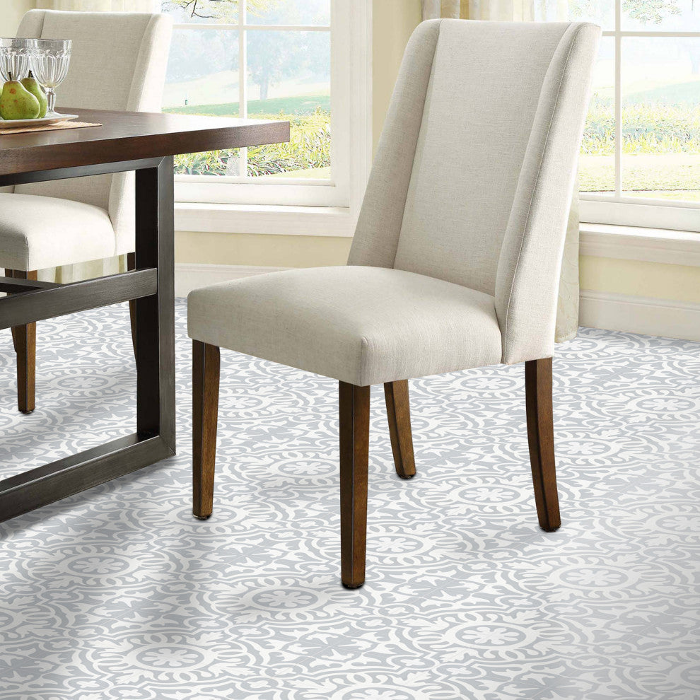 Baha Handmade Cement Tile, White/Gray, Sample