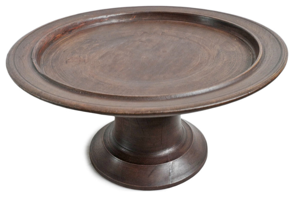 Consigned Vintage Java Pedestal Tray, X-Large