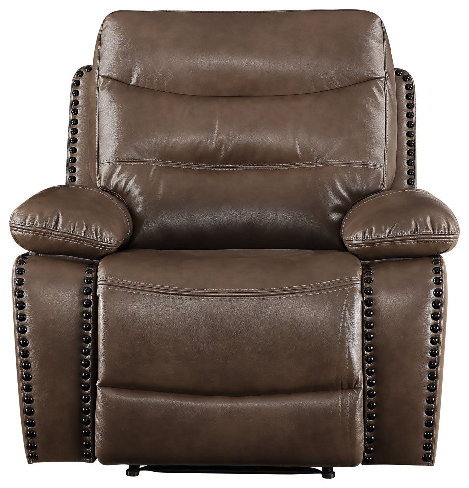 Aashi Recliner, Power Motion, Brown Leather-Gel Match