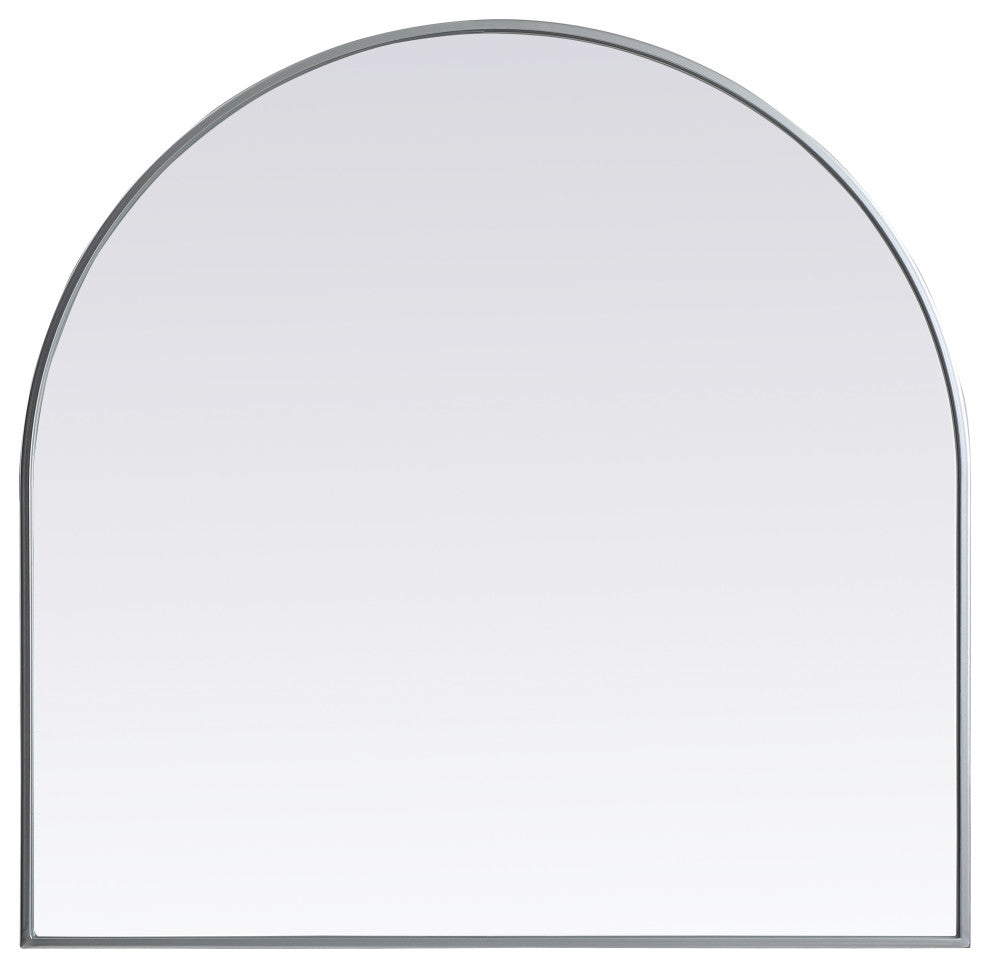 Metal Frame Arch Mirror 36X36 Inch, Silver
