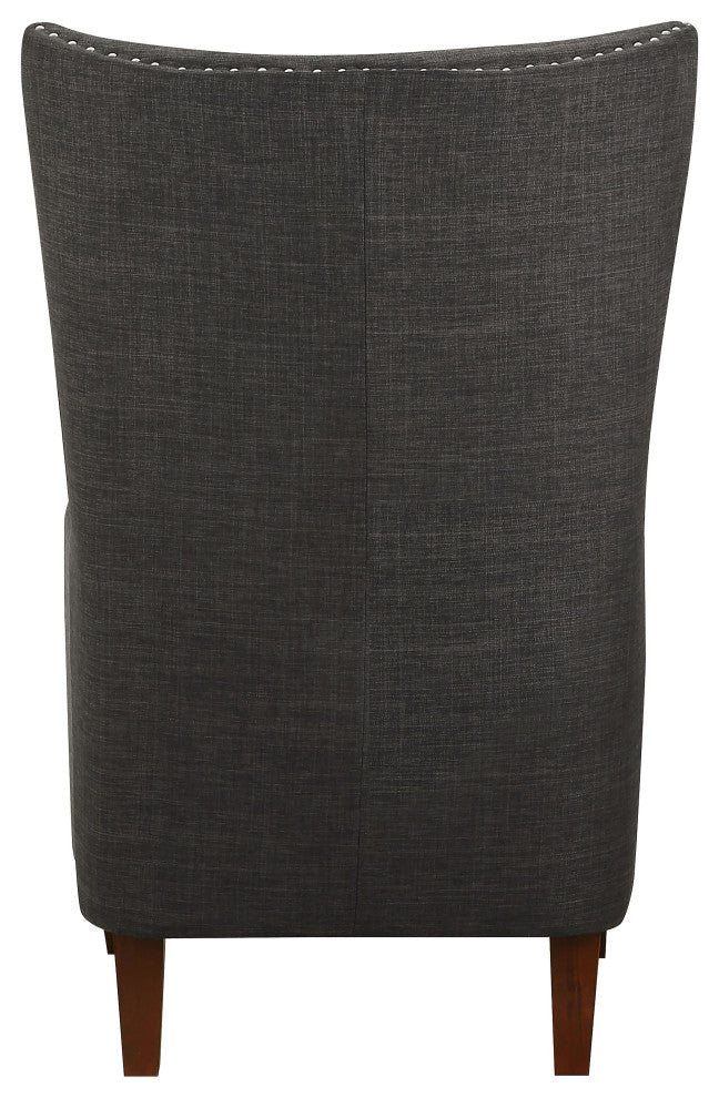 Kori Wingback Accent Chair with Nailhead Trim, Gray