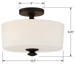 Travis 2 Light Black Forged Ceiling Mount