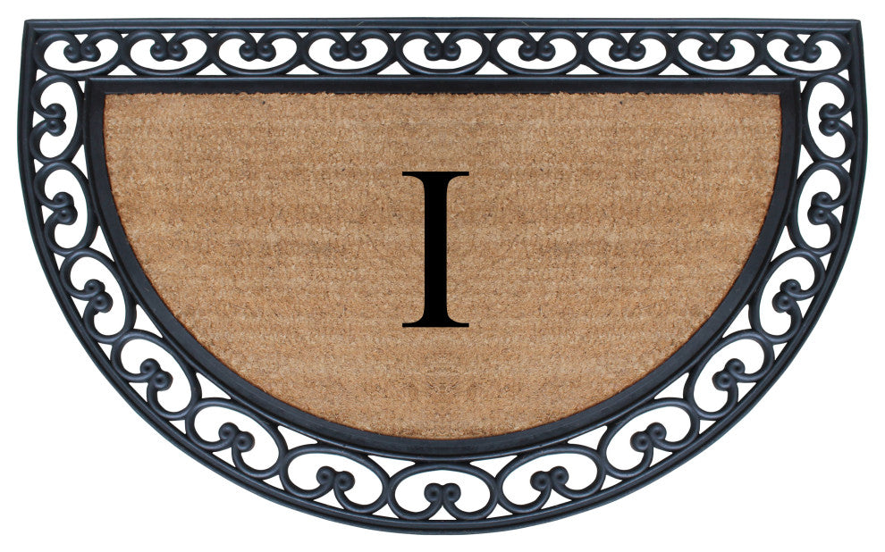 A1HC Half Round 30"x48" Double Door Monogrammed Doormat, I