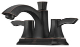 ANZZI Vista Series 4 in. Centerset 2-Handle Mid-Arc Bathroom Faucet, Oil Rubbed Bronze
