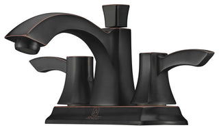 ANZZI Vista Series 4 in. Centerset 2-Handle Mid-Arc Bathroom Faucet, Oil Rubbed Bronze