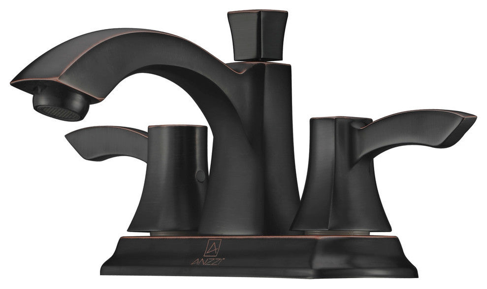 ANZZI Vista Series 4 in. Centerset 2-Handle Mid-Arc Bathroom Faucet, Oil Rubbed Bronze