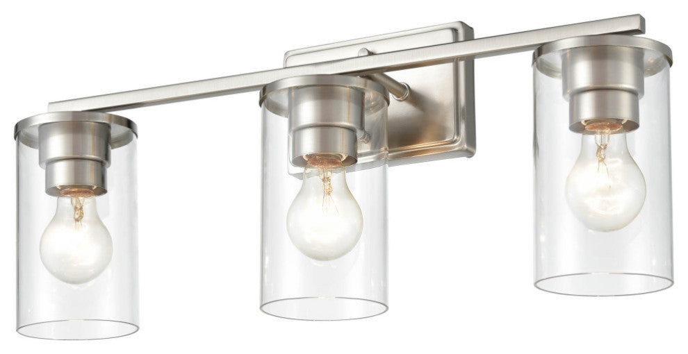 Verlana Collection 3 Light 22" Brushed Nickel Bathroom Vanity Light