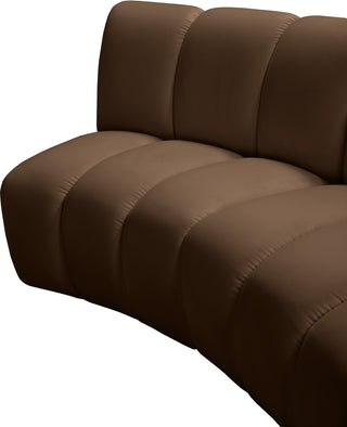 Infinity Channel Tufted Velvet Modular Chair, Brown, 8 Piece