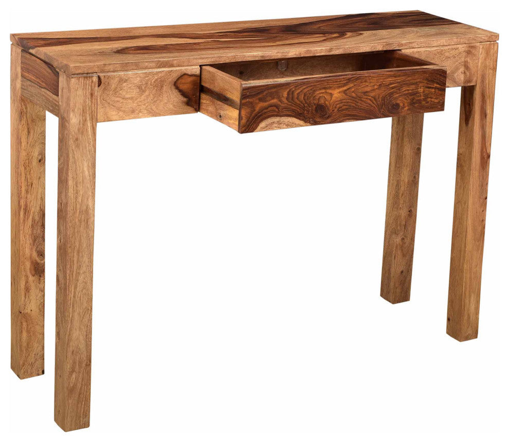 Rustic Modern Solid Wood Console/Desk, Dark Sheesham