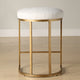 Uttermost Coastal Counter Stool, 26.25", Cream/Brass