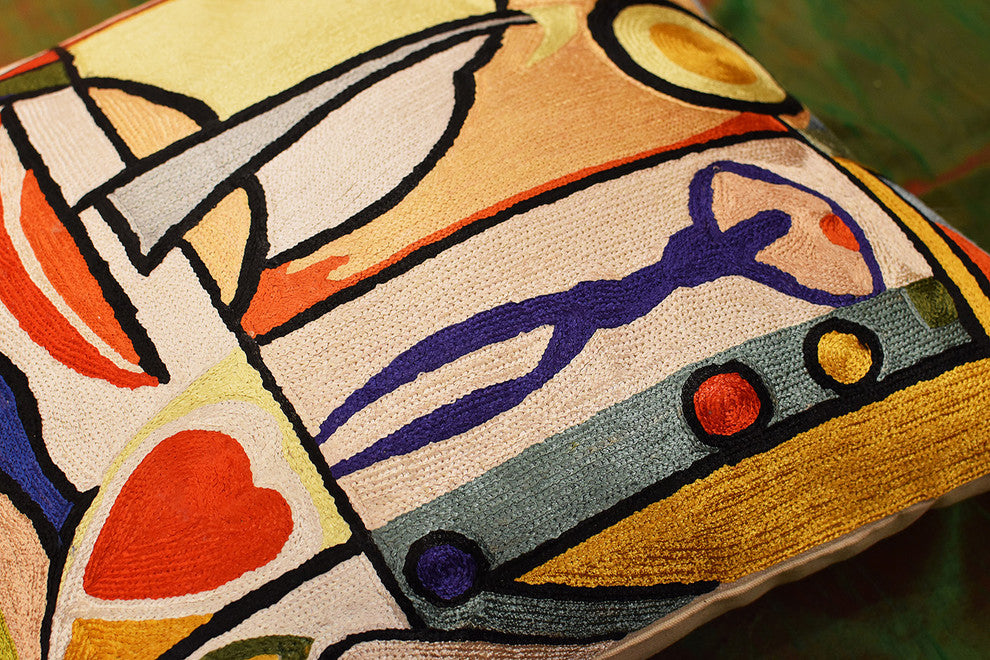 Fun in the Sun II by Alfred Gockel Accent Pillow Cover Handmade Art Silk 18x18"