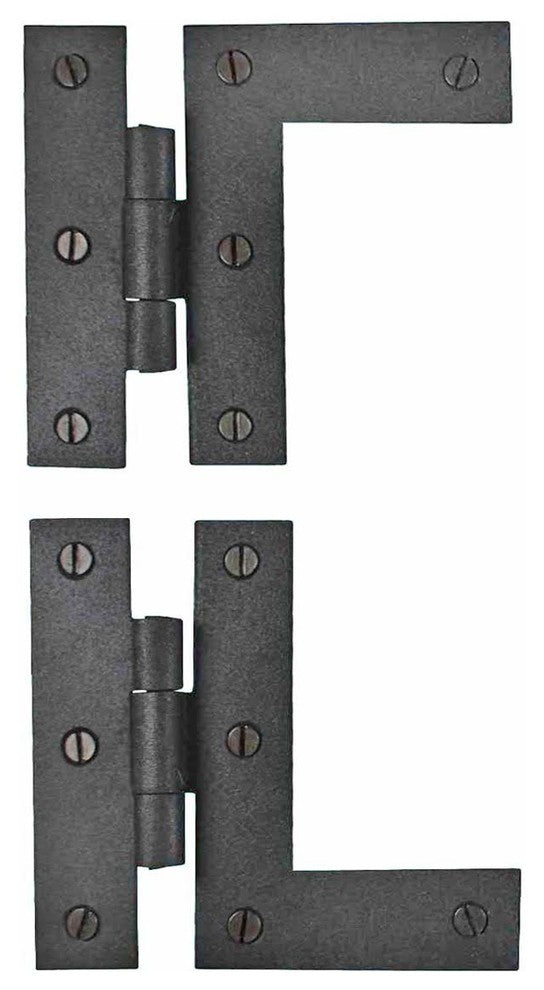 Wrought Iron Cabinet Hinges-Black-Left and Right-Colonial Style-Rust Resistant