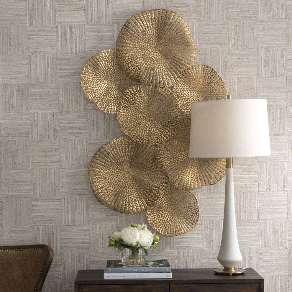 Uttermost Ripley 47x26" Metal Wall Art, Antiqued Gold