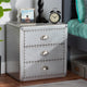 Hempstead French Industrial Silver Metal 3-Drawer Nightstand