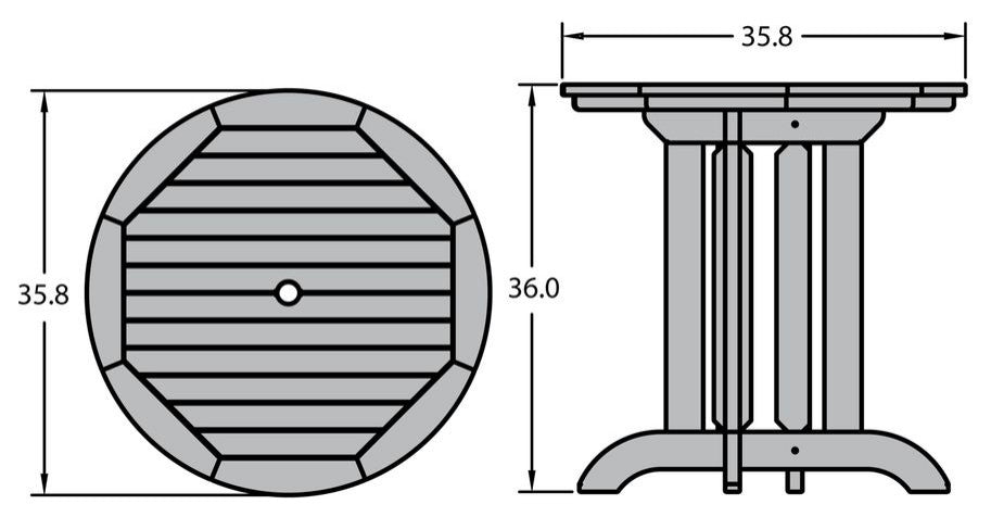 Round Counter-Height Dining Table, 36'', Black