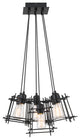 6-Light Pendant Matt Black E27 Type V 60Wx6