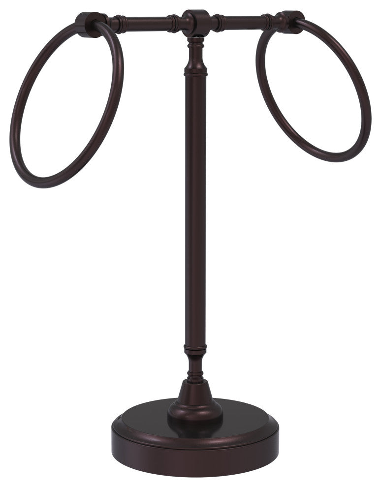 Vanity Top 2 Towel Ring Guest Towel Holder, Antique Bronze