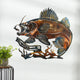 Laser Cut and Heat Colored-Metal Wall Art-Fish-32" x 28"