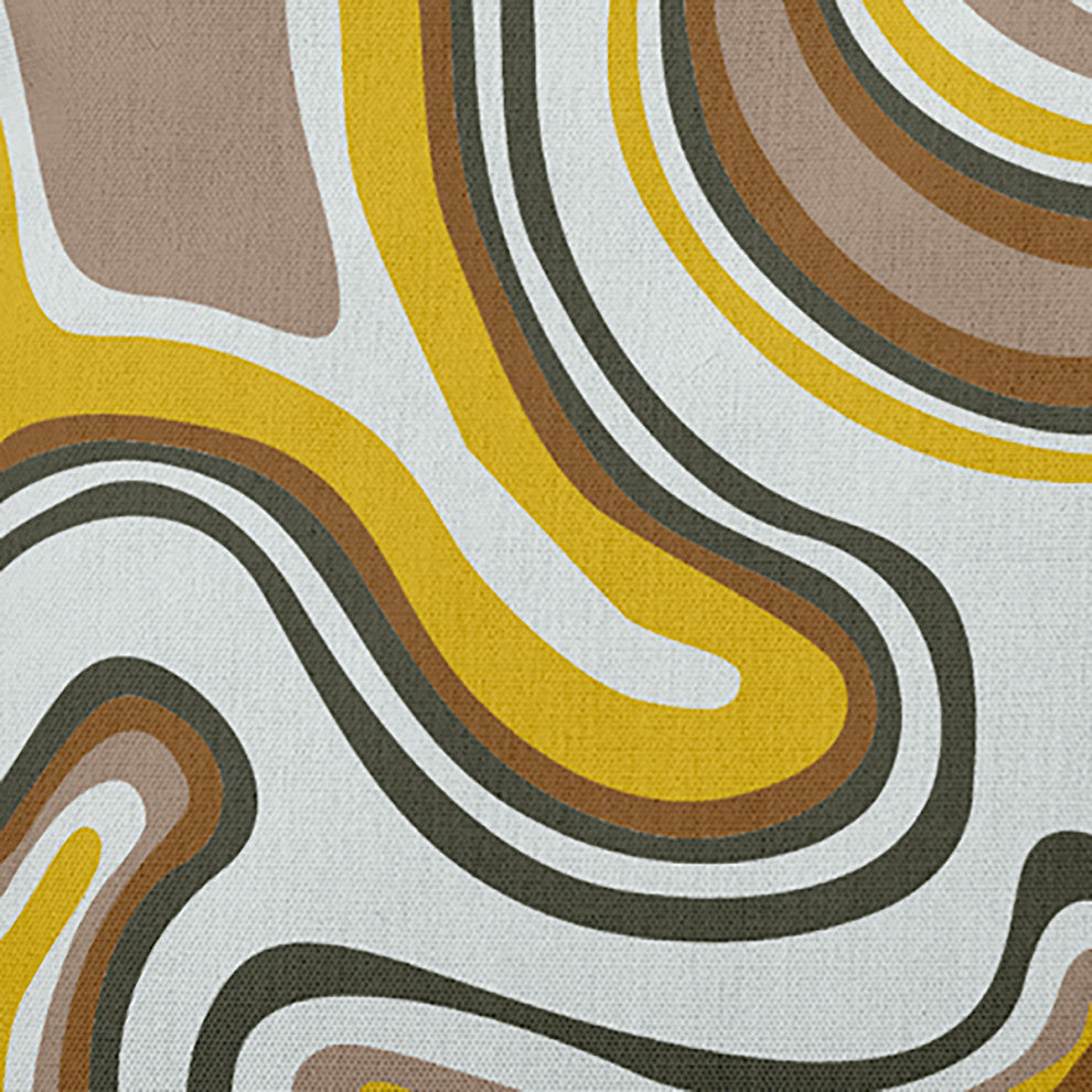 Agate Decorative Indoor/Outdoor Pillow, Mustard, 16"x16"
