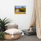 Patriotic Barn in Field Rural Landscape Framed Photo Paper Wall Art Prints, White, 18" X 24"