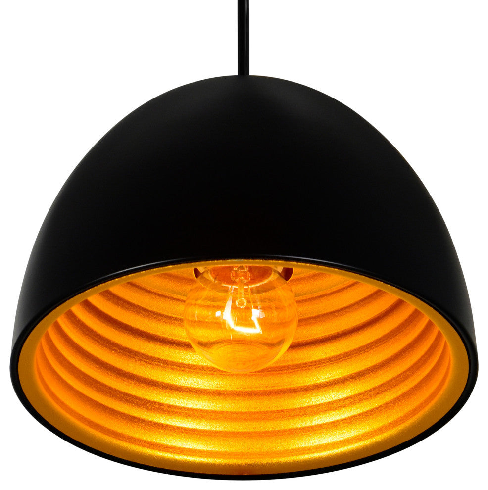 Modest 1 Light Down Mini Pendant With Black Finish