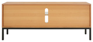 Safavieh Zadie 2 Shelf Rattan Media Stand, Natural/Black