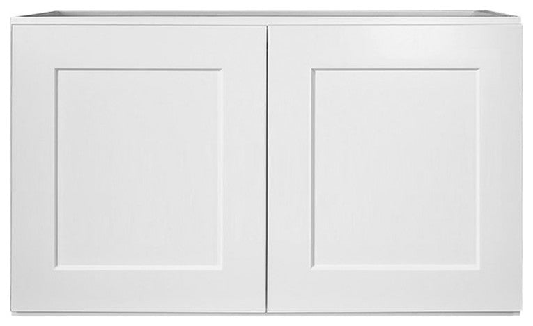 Wall Pantry Cabinet, Handless Doors With Plenty Storage Space, White Finish