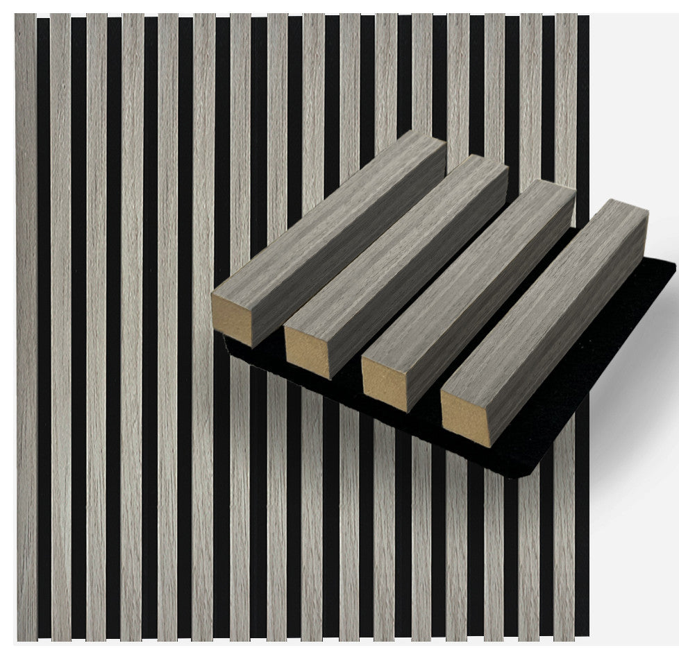 Acoustic Wood Wall Panels | Soundproof Paneling For Wall Decor, Grey, Sample, Acoustica Slim