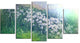 Mountain Plain with Little Flowers, Large Flower Canvas Print, 60"x32", 5 Panels