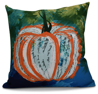 Artistic Pumpkin Geometric Print Pillow, Orange, 26"x26"