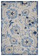 9' X 12' Blue And Grey Toile Non Skid Indoor Outdoor Area Rug