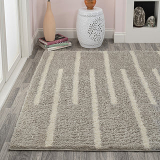 Alaro Berber Stripe Shag, Gray/Ivory, 5 Ft. X 8 Ft.
